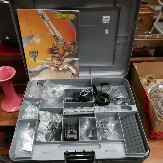 Meccano as-new crane construction set