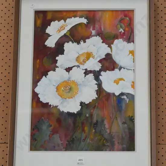 framed watercolour - daisies