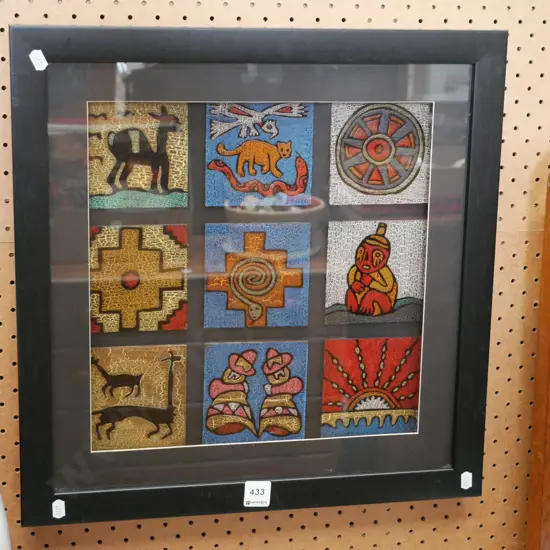 framed ethnic art tiles