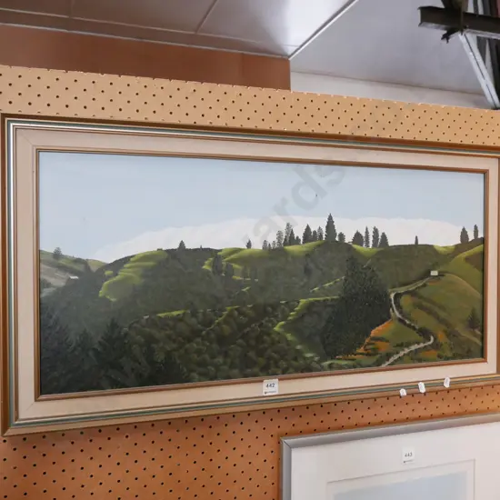 framed oil - pastural scene