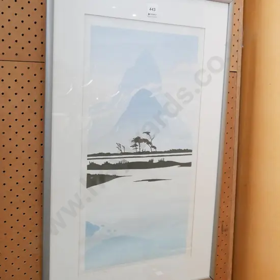 framed Malcom Warr print - Mitre Peak- damage