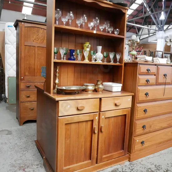 mdf and rimu 2 door 2 drawer Welsh dresser H-1800 W-920 D-370