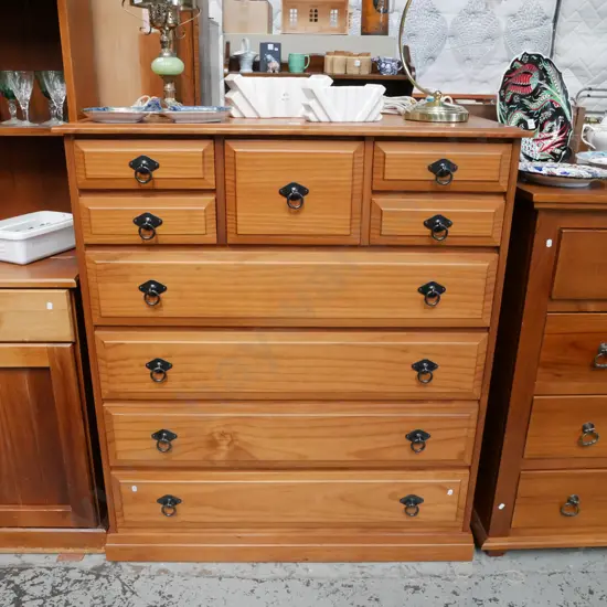 pine 9 drawer chest H-1180 W-1030 D-400