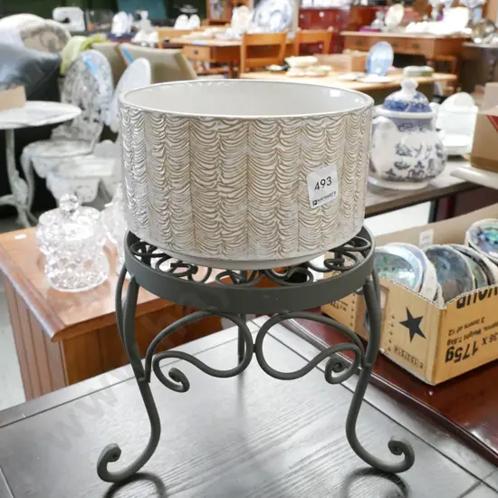 wrought metal jardiniere and modern jardiniere H-310