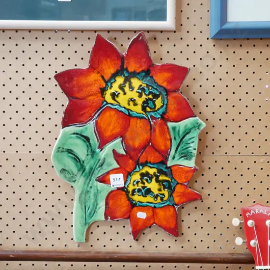 ceramic wall art - flowers
