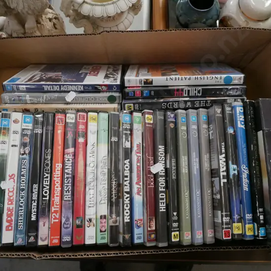 box of DVDs