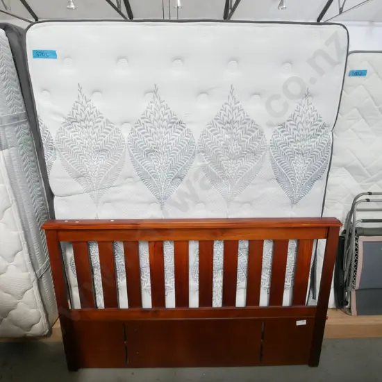 king bed base, mattress and headboard