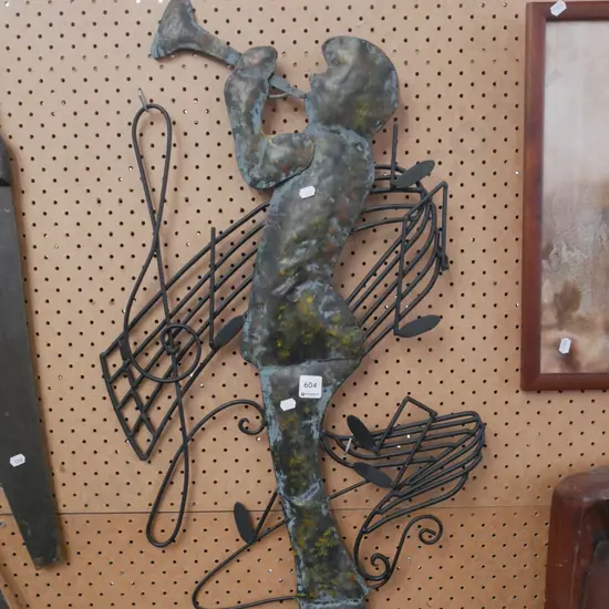 metal wall art - trumpet player