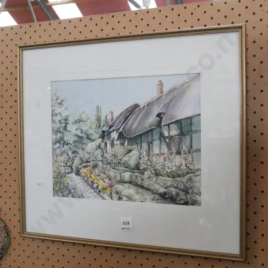 framed watercolour - country cottage
