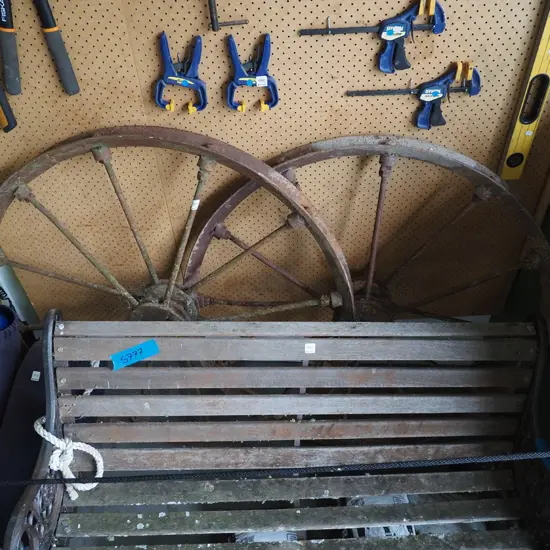 2x large vintage agricultural wheels Diam-1160