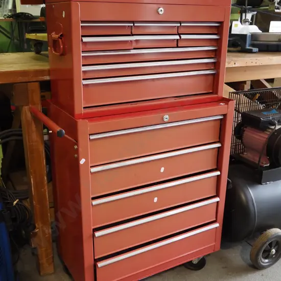 dual workshop 2 part tool box on casters 