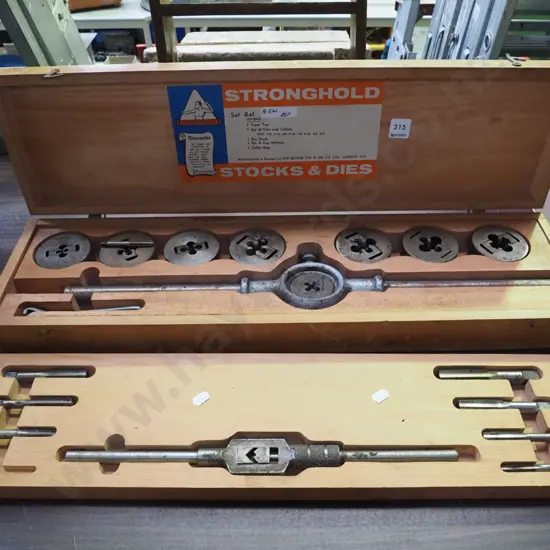 wood cased Strong Hold stock and dies