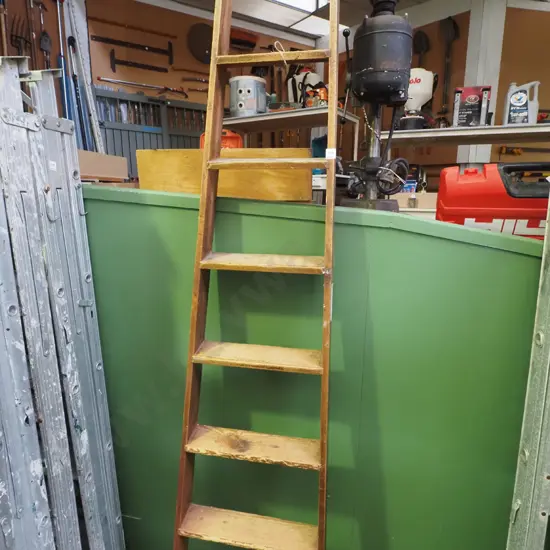 8 step wooden library ladder
