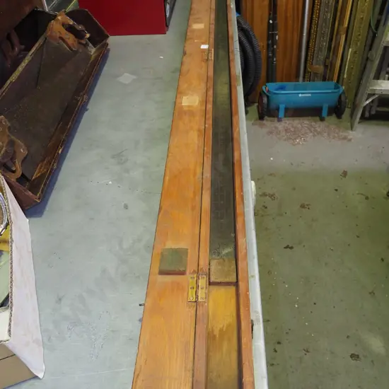 very large metal ruler in wooden carry case Case L-2160