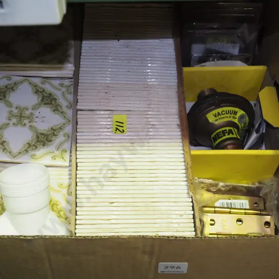 box; tiles, hinges etc