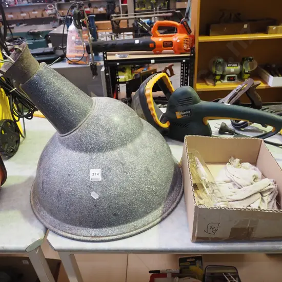 industrial enamel light shade, additional bulb