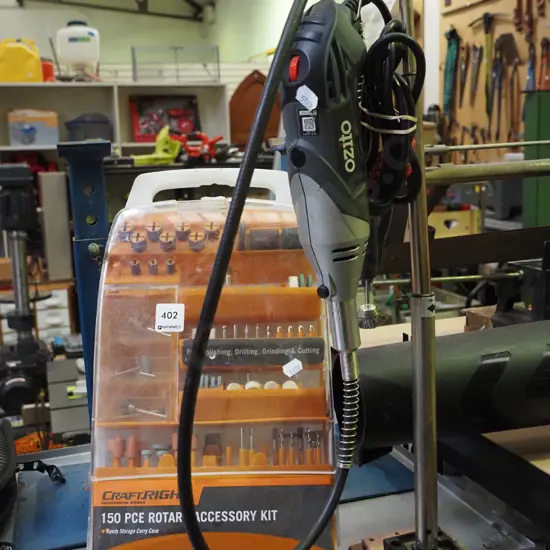 Ozito rotary tool with stand accessories
