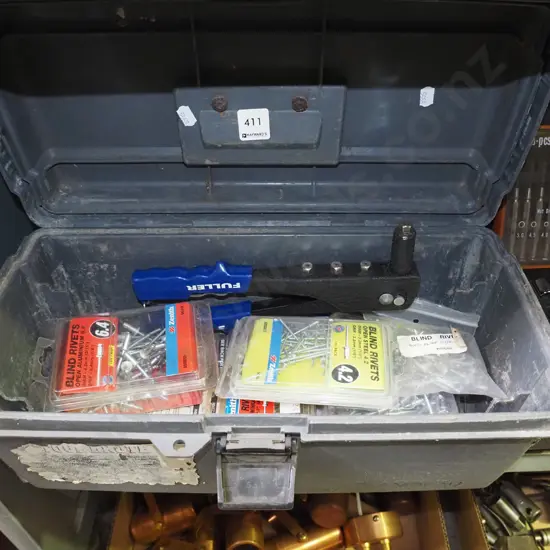 tool box, riveter, blind rivets
