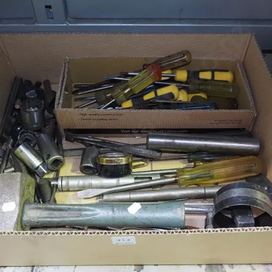 box; screwdrivers, hammer etc