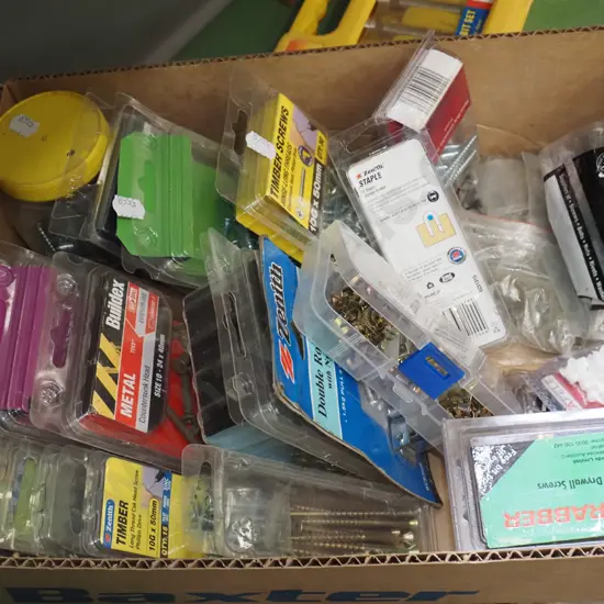 box; clips, various screws