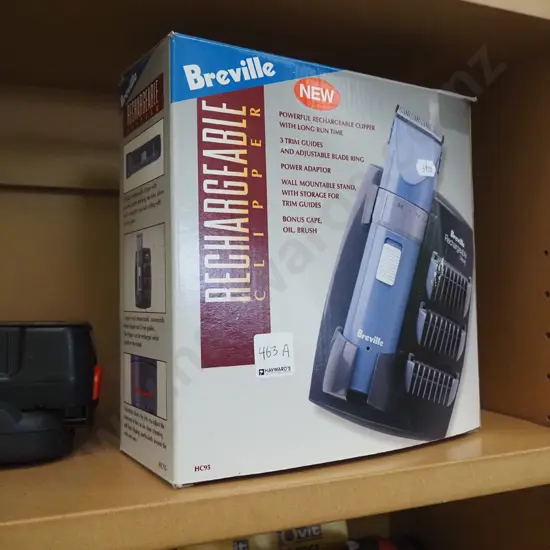 boxed Breville rechargable hair clipppers