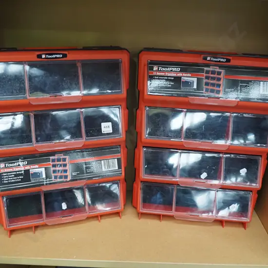 pair of Toolpro 12 drawer organisers