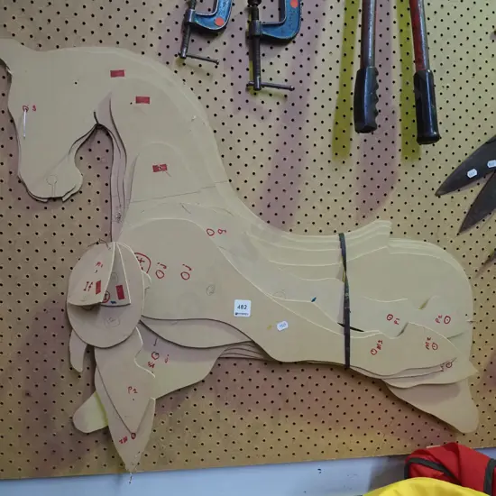 custom wood templates for constructing a rocking horse