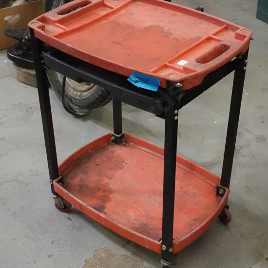 2 tier metal and plastic workshop trolley H-740