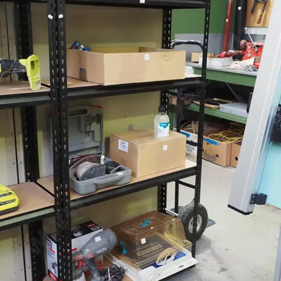 mdf and metal workshop shelves H-1500 W-810 D-310