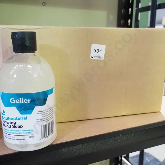 box; Geller antibacterial hand soap