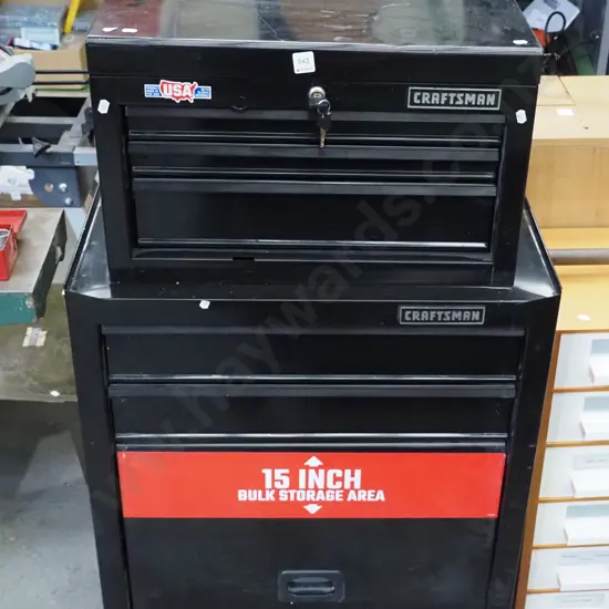 Craftsman workshop chest on trolley with bulk storage area - casters need attention Overall H-1100 W-675