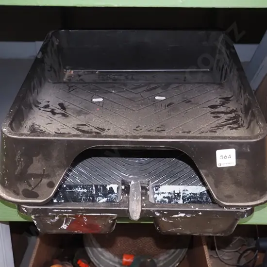 2x black plastic painter's roller trays