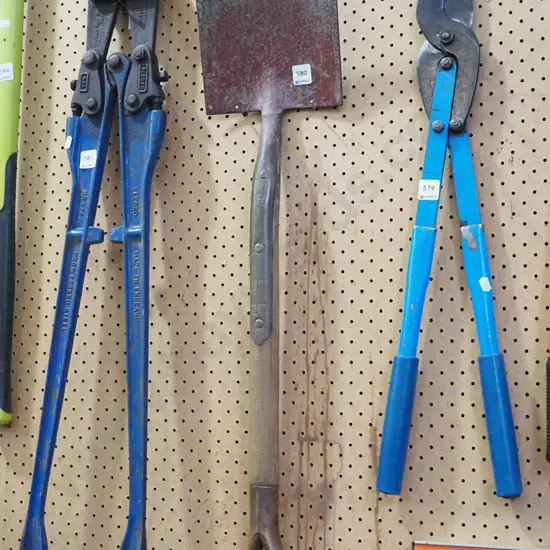 English made wooden handled garden spade