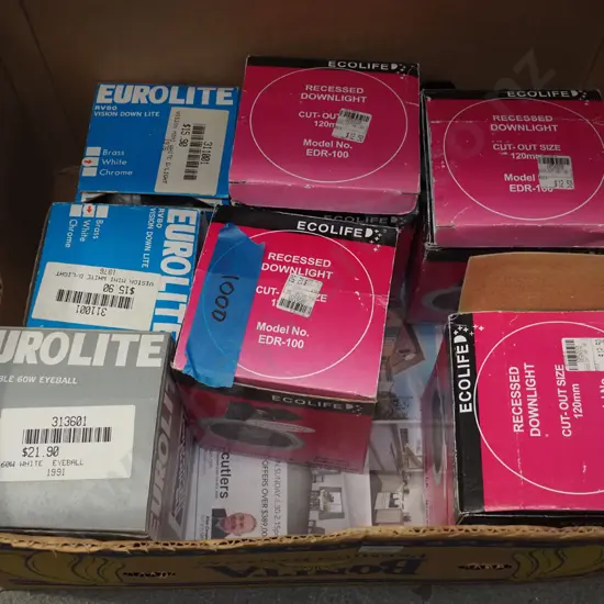 box; various spotlights