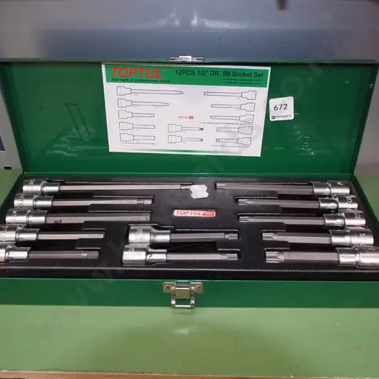 Toptul half inch DR socket set