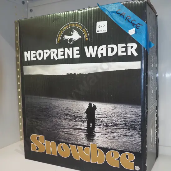 box; large Snowbee neoprene waders