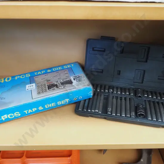 40 piece tap and die set, box of drivers