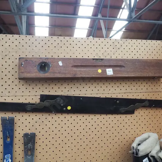 vintage builder's level, charting parallels - yellow dots