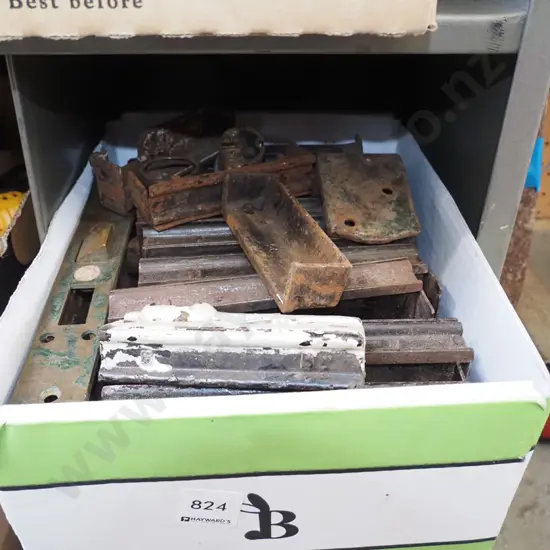 box of vintage door locks