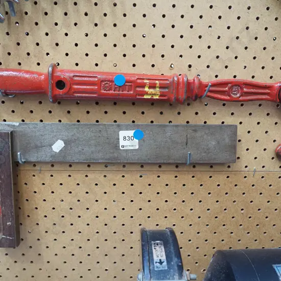 builder's square, nail puller - blue dots