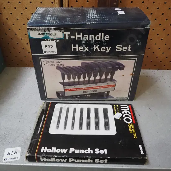 Hex key set, hollow punch set