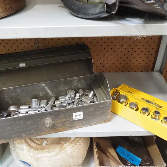 socket set, tool box of ratchets, sockets