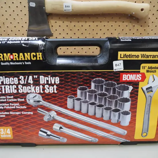 as new boxed 21 piece 3/4 drive metric socket set