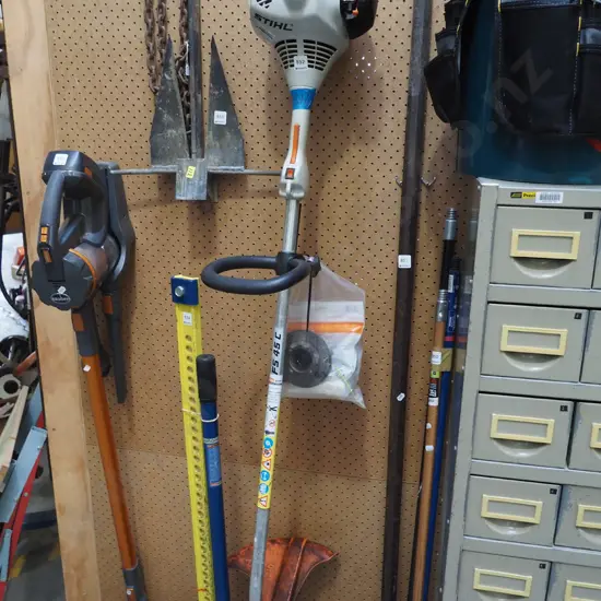 Stihl 2 stroke line trimmer and accessories