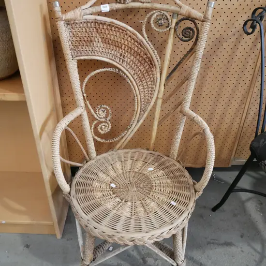 Edwardian bamboo and rattan armchair