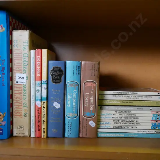 shelf of children's books