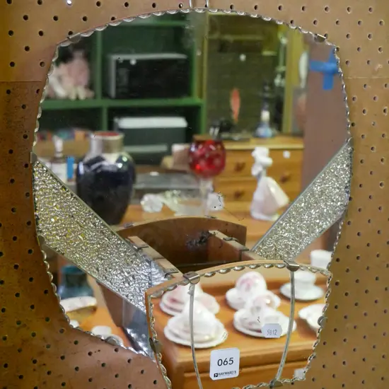 deco mirrored wall mounted vase holder