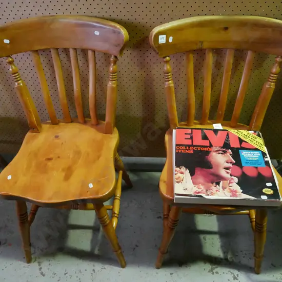 2x solid pine dining chairs