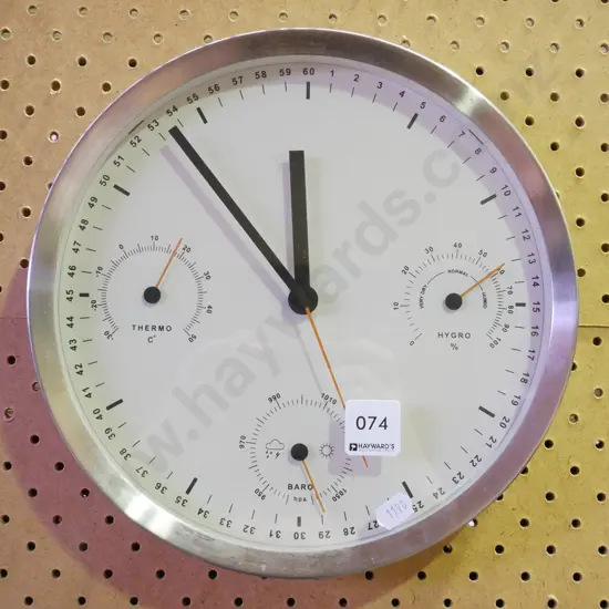 barometer/thermometer/hydrometer wall clock