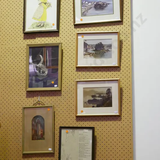 7x framed prints - orange dots